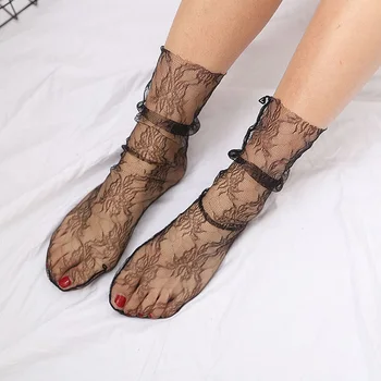 2021 Новые женские носки-трубочки, Ультратонкие Сексуальные сетчатые носки, Летние полые Ретро-дышащие тюлевые чулки для отдыха и путешествий.