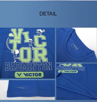 Футболка Victor, спортивная трикотажная одежда, спортивная одежда с героями мультфильмов о бадминтоне для мужчин, женские топы, мужские футболки 30024