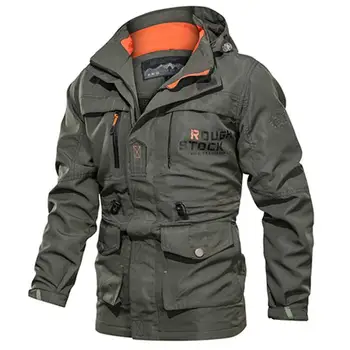 Мужская куртка, пальто с капюшоном, весна и осень, новый стиль, уличный альпинизм, повседневная куртка большого размера с несколькими карманами