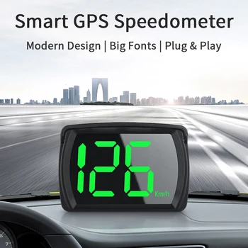 LEEPEE 2,8-Дюймовый Спидометр GPS Автомобильный HUD Подключи и Играй Цифровой Головной Дисплей Большим Шрифтом KMH Для Автомобиля Грузовик Автобус