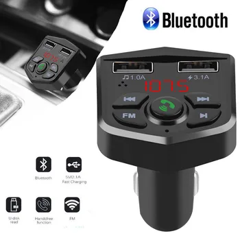 Fm-передатчик Bluetooth для автомобиля, беспроводной музыкальный Mp3-плеер Usb C, Bluetooth-передатчики, двойное Usb-зарядное устройство, прямая поставка