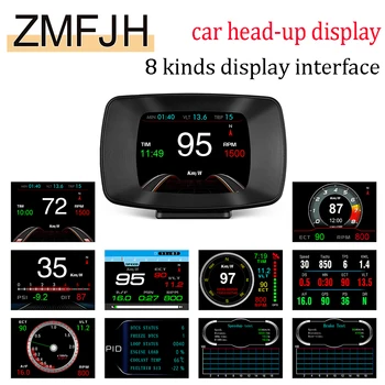 Автомобильный HUD OBD GPS дисплей Спидометр 8 видов интерфейса дисплея Автомобильный интеллектуальный датчик скорости Цифровой датчик скорости Аксессуары для автомобильной электроники