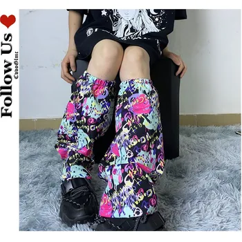 Японские спортивные гетры, чехол для баскетбола, чулки с принтом, уличный чехол для ног Harajuku, женский модный Милый чехол для ног