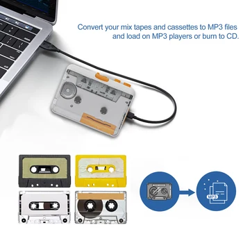 ezcap218SP Конвертер кассетной ленты в MP3-магнитофон через ПК Кассетный магнитофон с наушниками 5