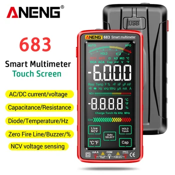 Умный мультиметр ANENG 683 High-end Touch на 6000 отсчетов Multimetro Test Перезаряжаемый мультитестер переменного/ постоянного напряжения, тестер тока, инструмент