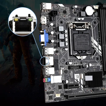 Материнская плата ATX Поддерживает LGA1155CPU (core i7/i5/i3)/ 2 двухканальных слота DDR3/Порты VGA + HD/порт Ethernet / 2 слота расширения 5
