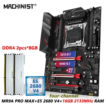 MACHINIST X99 Материнская плата Combo LGA2011-3 комплекта Комплект Xeon E5 2680 V4 Процессор DDR4 2 *8 ГБ оперативной памяти ATX usb3.0 NVMESATA M.2 MR9A PRO MAX