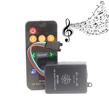 SP106E 9-клавишный Светодиодный Музыкальный/RGB/Пиксельный Контроллер WS2811/WS2812B/SK6812 Magic Led Tape Digital Dream Color Music Controller DC 5V-12V