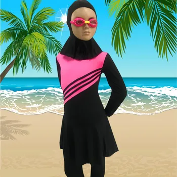 Мусульманские купальники скромного качества, исламский купальник для детей, мусульманский купальник в хиджабе с полным покрытием для девочек, летние буркини