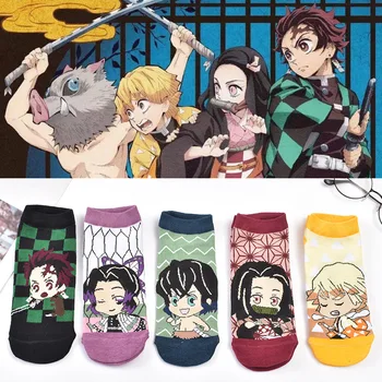 Весенне-летние новые носки Ghost Slayer Blade boat с японским аниме-мультфильмом, милые хлопчатобумажные женские носки 4