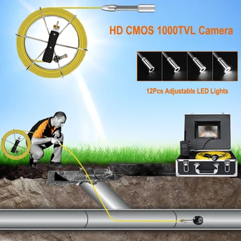 Камера для осмотра промышленных труб/канализации/слива IP68 Водонепроницаемая с 23-мм объективом, 7-дюймовый цветной TFT монитор 1