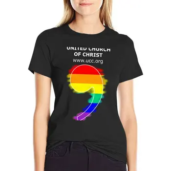 Классическая футболка с радужной запятой, винтажная футболка, винтажная одежда, черные футболки для женщин