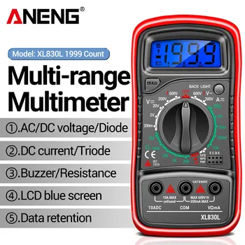 Цифровой мультиметр ANENG XL830L Вольтметр переменного/постоянного тока, Измеритель тока, диод-Триод, Тестер сопротивления, Электронные инструменты для тестирования