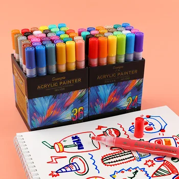Акриловый маркер GuangNa 4-48 Colores rotulador permanente, маркеры для граффити, ручка для ручной росписи, керамические украшения, сделай САМ