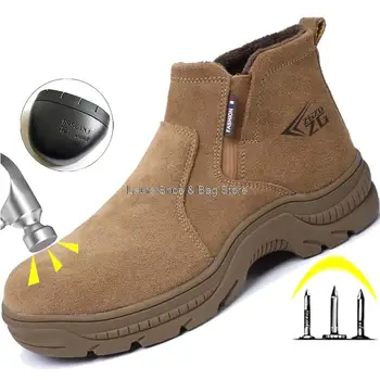 Обувь для сварщиков с защитой от искр, мужская защитная обувь, обувь со стальным носком, рабочие кроссовки с защитой от проколов из кевлара, мужские рабочие защитные ботинки, мужская обувь