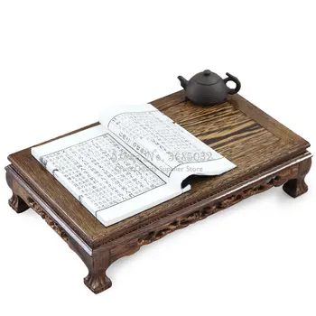 Маленький прямоугольный чайный столик из куриного крылышка с плавающим окном, чайный столик из красного дерева в китайском стиле, низкий столик с татами