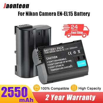 Jaonteon 2550 мАч EN-EL15 EN-EL15A Аккумулятор для Nikon Z5 Z6 Z6 II Z7 Z7II D600 D500 D800 D750 D780 D810 Со Светодиодным Двойным Зарядным устройством USB