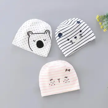 Детская шапочка из мультяшного хлопка, детская шапочка-бини для новорожденных, летняя шапочка для кондиционирования воздуха, шапка с вышивкой, защита головы на весну