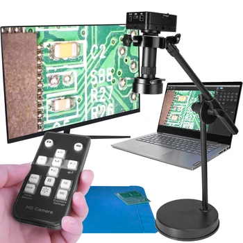 38MP 2K 1080P HDMI USB, промышленный видеомикроскоп с 1X-130X зумом, C-образный объектив для получения цифрового изображения, пайка печатных плат