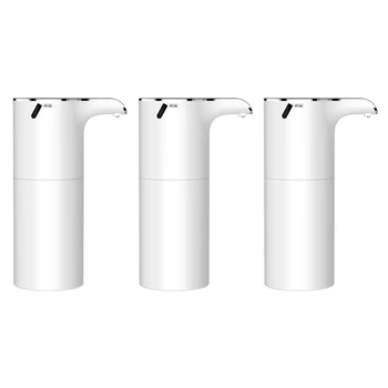 Дозатор мыла объемом 3x450 мл, Автоматическое бесконтактное мыло для рук, USB-перезаряжаемый дозатор пенного мыла для ванной комнаты, гостиничный туалет 0