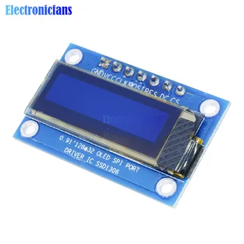0,91 Дюйма 12832 128x32 Синий OLED ЖК-дисплей Драйвер IC DC 3,3 В-5 В SPI для модуля Arduino PIC DIY 5