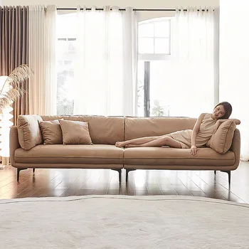 Тканевый диван в скандинавском стиле, итальянская минималистичная гостиная, легкая роскошь, современная простая матовая ткань, кремовый диван