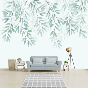 Акварельные листья ручной росписи, 3D обои на заказ, наклейки на стены гостиной, спальни