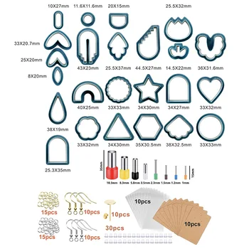 Набор Пластиковых резаков для полимерной глины, набор для изготовления сережек, штампы разных форм, Детские украшения ручной работы, Инструмент для нарезки глины 5