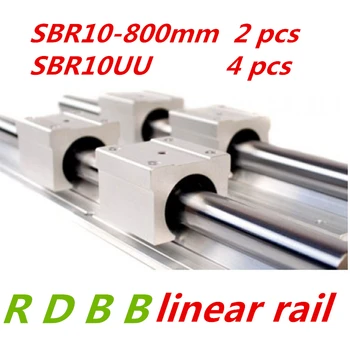 2шт линейная рельсовая опора SBR10 L 800 мм с 4шт линейной направляющей SBR10UU алюминиевый подшипниковый блок скольжения деталей с ЧПУ