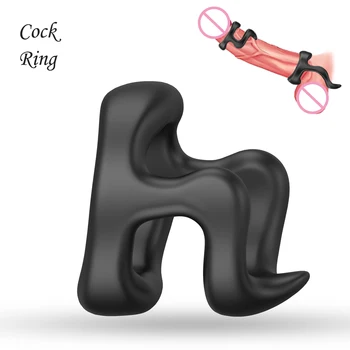Силиконовые кольца для пениса H-типа Многоразового использования, Эрекционное кольцо для задержки эякуляции, Петушиное кольцо, Петушиная пара, секс-игрушки из секс-шопа для влюбленных, секс-игрушки для мужчин
