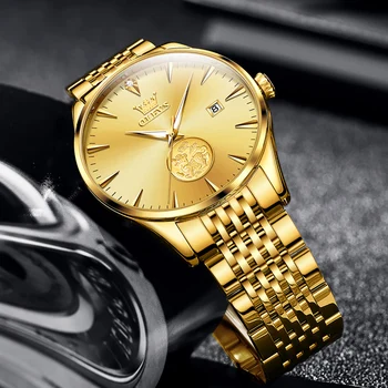 Мужские часы OLEVS, водонепроницаемые светящиеся наручные часы, механические часы из нержавеющей стали, мужские деловые повседневные мужские часы от ведущего бренда