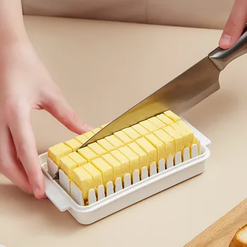 Ящик для хранения масла в японском стиле, Холодильник с крышкой, для хранения сыра, нож для масла для хрустящей выпечки, резак
