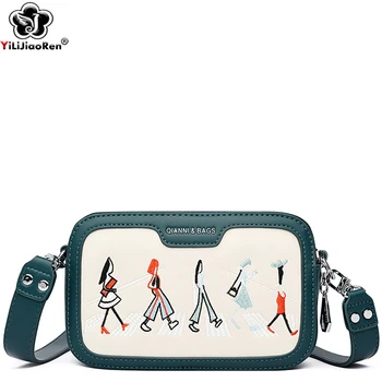 Молодежная женская сумка через плечо, модные сумки-мессенджеры с вышивкой, дизайнерская милая сумка для мобильного телефона, маленькая женская сумочка