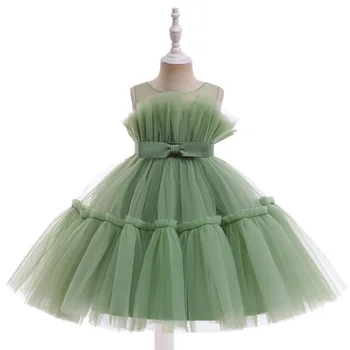 2023 Новое модное детское платье-пачка с милым бантом для девочек на день рождения Платье принцессы Детское бальное платье Платья