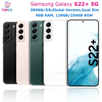 Samsung Galaxy S22 + 5G S906B / DS 128 ГБ / 256 ГБ S22 Plus Разблокированный Мобильный телефон Exynos 2200 Восьмиядерный 6,6 