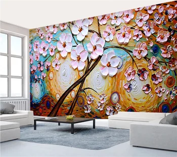 Обои на заказ beibehang 3d фотообои из папье-маше, гигантская трехмерная картина с ножом, картина маслом, обои с богатым деревом