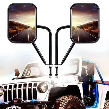 Откидные Зеркала Заднего Вида для Jeep Wrangler CJ YJ TJ JK JL & Unlimited, Более Широкие Зеркала Заднего Вида, Квадратное Боковое Зеркало На Петлях