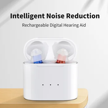 Медицинские слуховые аппараты с интеллектуальным шумоподавлением, перезаряжаемые Mini CIC Invisible Aid для пожилых людей