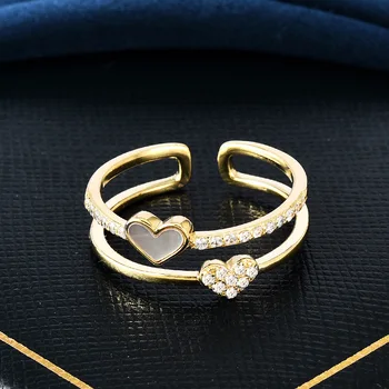 Двухслойный комплект SUYU Love с кольцом из кубического циркония Для женского меньшинства, классное и простое открытие кольца