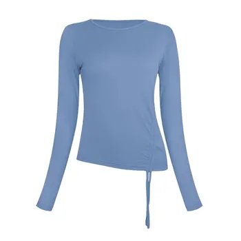 Сексуальная спортивная футболка с длинными рукавами, блузка для бега, Быстросохнущая одежда, дышащий топ для занятий фитнесом, йогой, укороченный топ для женщин