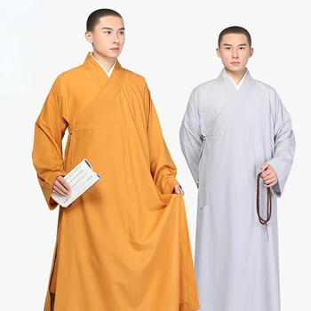 Длинные одежды для буддизма, одежда монаха, традиционная китайская буддийская одежда для взрослых мужчин, халат для медитации Хайцин