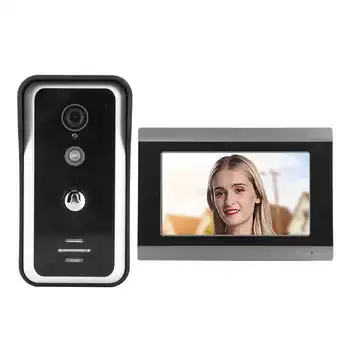 7-дюймовый проводной видеодомофон, запись моментальных снимков, Поддержка камеры видеодомофона APP 1080P WiFi для IOS