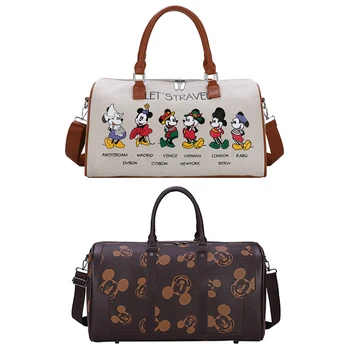 Модная женская дорожная сумка-тоут Disney с Микки Маусом, сумка для багажа унисекс, большая вместительная сумка-мессенджер на одно плечо, спортивная сумка для одежды
