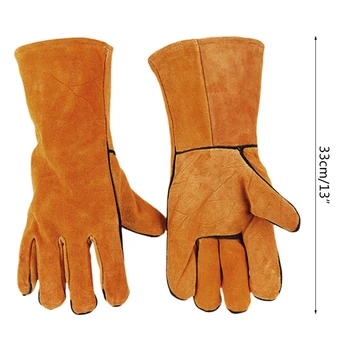 Сварочные перчатки Из термостойкой кожи, Устойчивые к высоким температурам Перчатки Оптом 2
