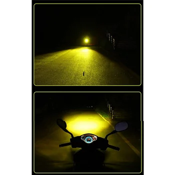 2X H6 BA20D Мотоцикл Мини Светодиодный Проектор Фары Лампы Двух Цветов Белый Желтый ATV Скутер Электронные Велосипеды Головной Свет Лампы