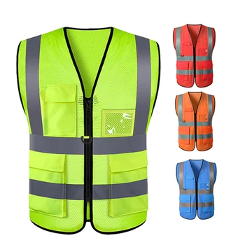 Высококачественные светоотражающие жилеты безопасности для спорта на открытом воздухе с карманом hi Vis Защитная куртка Светоотражающий жилет