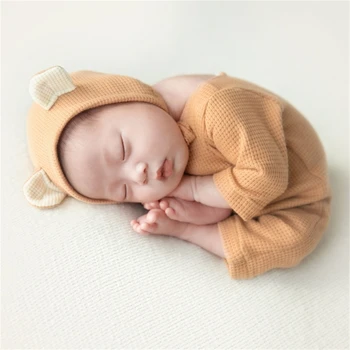 2 шт./компл. Одежда для фотосъемки новорожденных, детский комбинезон со шляпой, дышащая одежда для младенцев, комбинезоны для девочек и мальчиков, подарок для душа