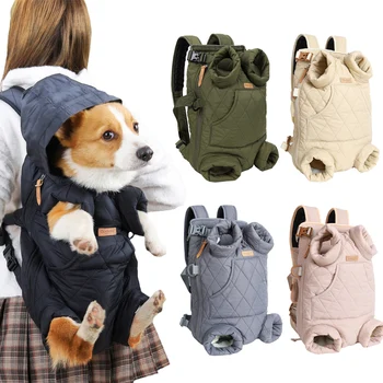 Модный рюкзак-переноска для щенков, зимняя теплая сумка для домашних животных с карманом, аксессуары для кошек-талисманов для маленьких собак 0
