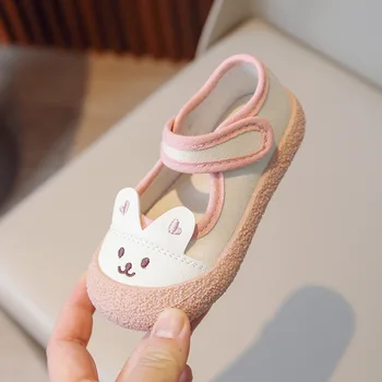 Брендовая детская повседневная обувь 2023, весенняя корейская обувь с милым кроликом для девочек, парусиновая спортивная обувь для мальчиков, кожаная обувь принцессы для детей아기신발