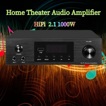 Домашний кинотеатр HIFI 2,1-канальный 1000 Вт Bluetooth / HDMI / оптоволоконный / коаксиальный домашний аудиоусилитель Цифровая обработка DSP
